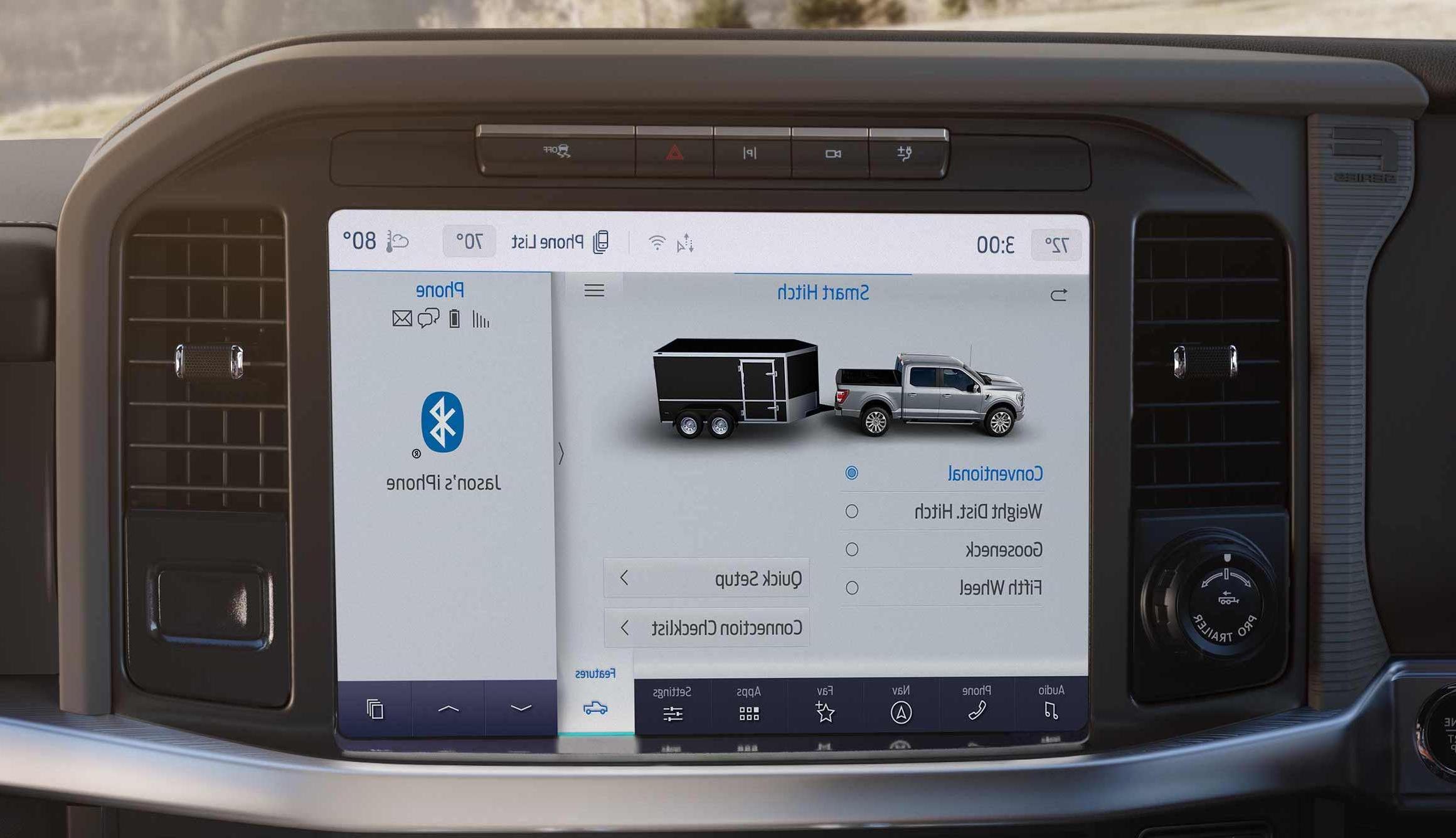 Driver's perspective looking at the Head-Up Display image projected onto the windshield